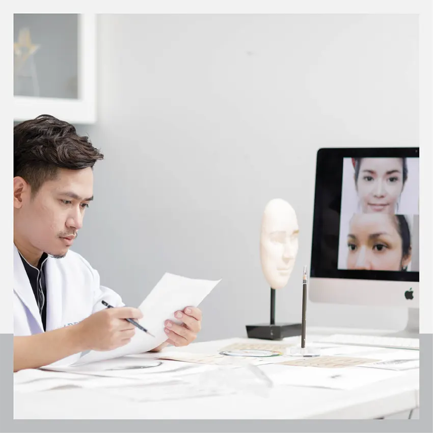 Khun Nook Suthida has her eyebrows removed at Adenaa.