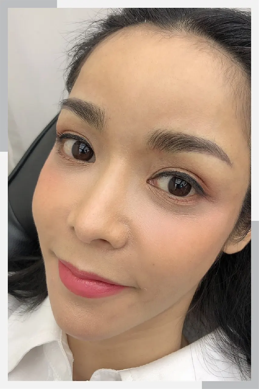 Khun Nook Suthida has her eyebrows removed at Adenaa.